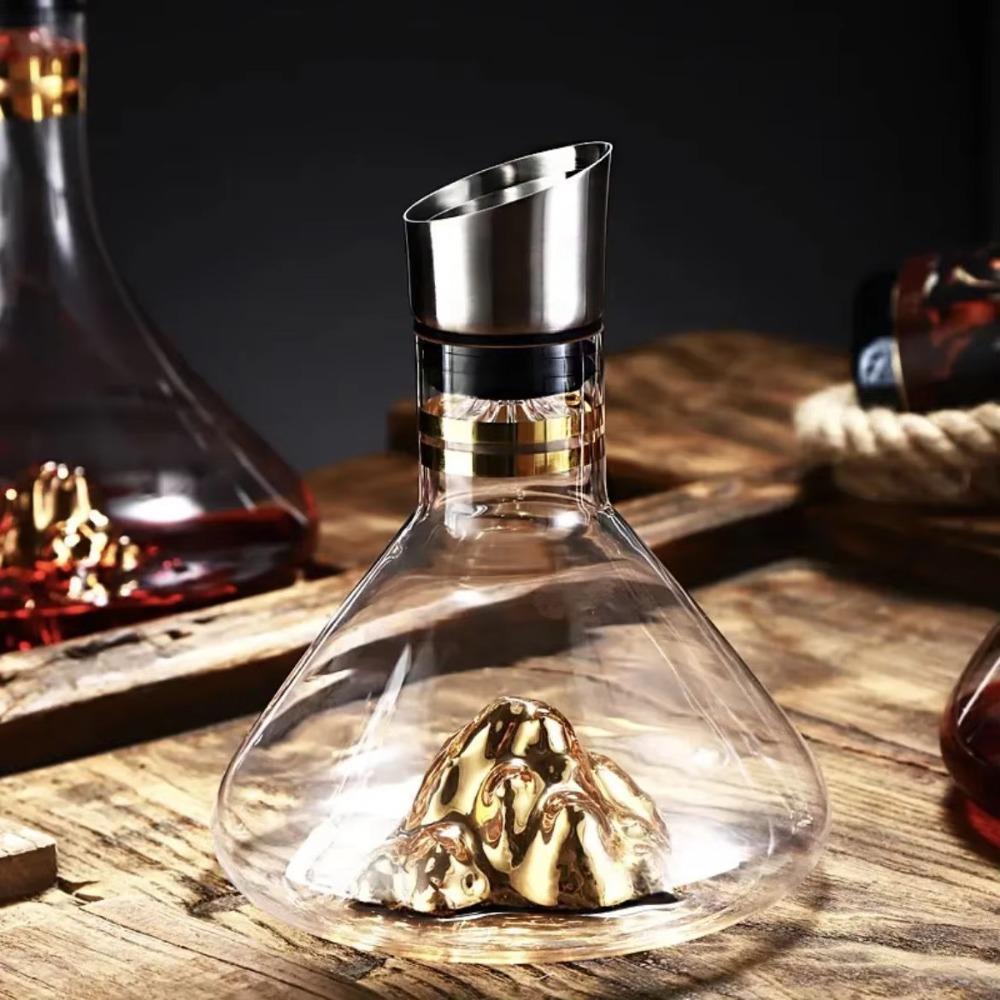 Glass Wine Aerator Mountain Shaped Wine Aerating Pourer Luxury Iceberg Wine Decanter  Whisky