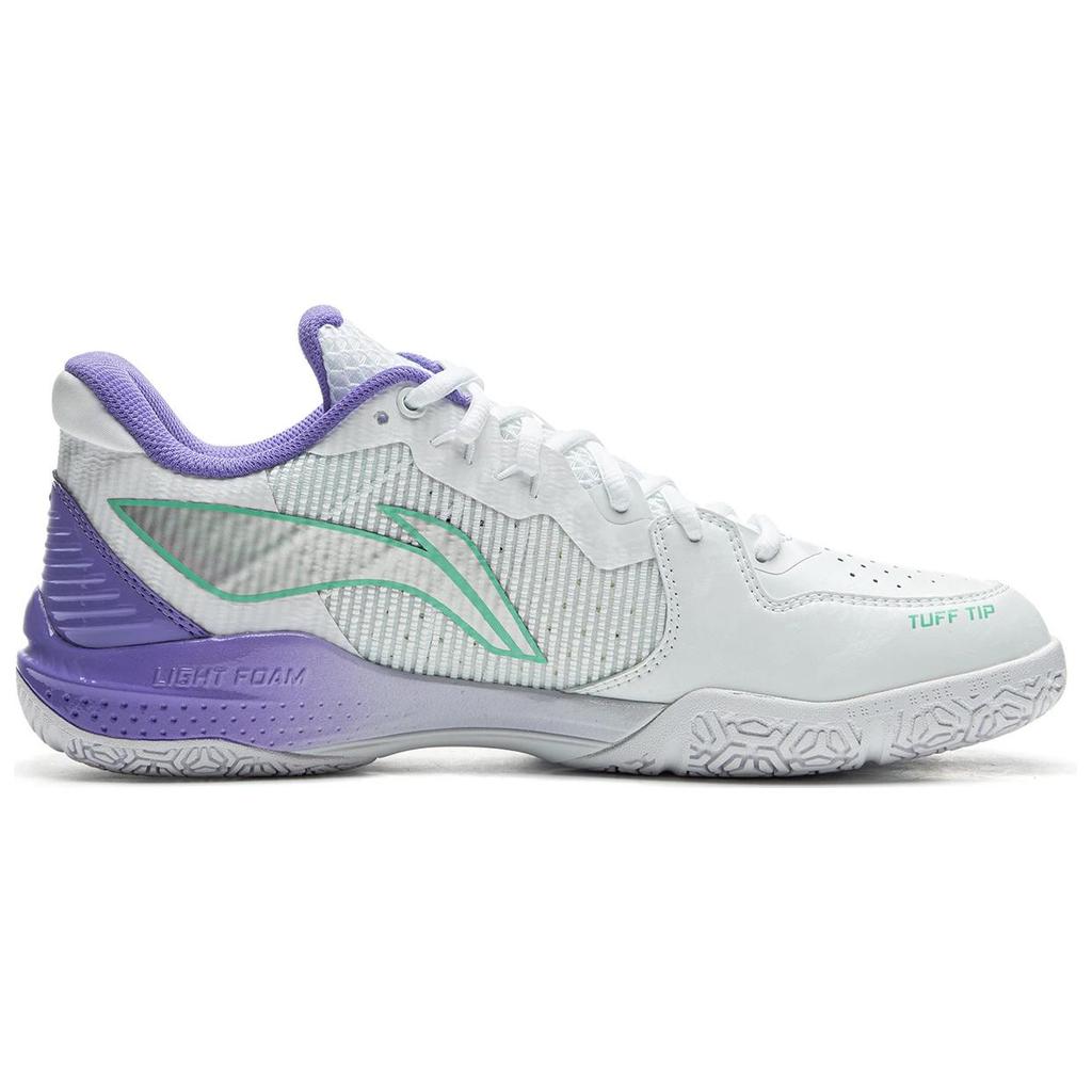 Li-Ning Comfortable Simple Lightweight Rebound Low-Top Badminton Shoes Unisex Shoes White Purple AYZU015-1