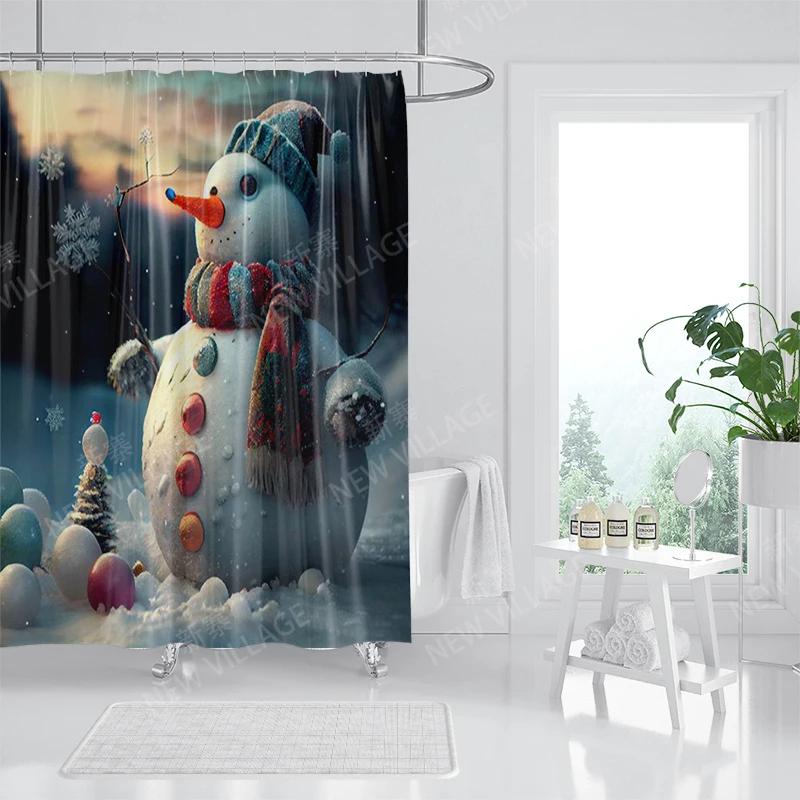 Home Duschvorhänge für Badezimmer, Weihnachtstiere, wasserdichter Stoff, Badezimmervorhänge, moderner Duschvorhang, 180 x 200 240 x 200