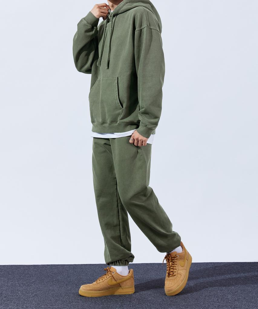 TOPBOY Heavy Duty Pigment Elastic Banding Jogger Pants Light Khaki