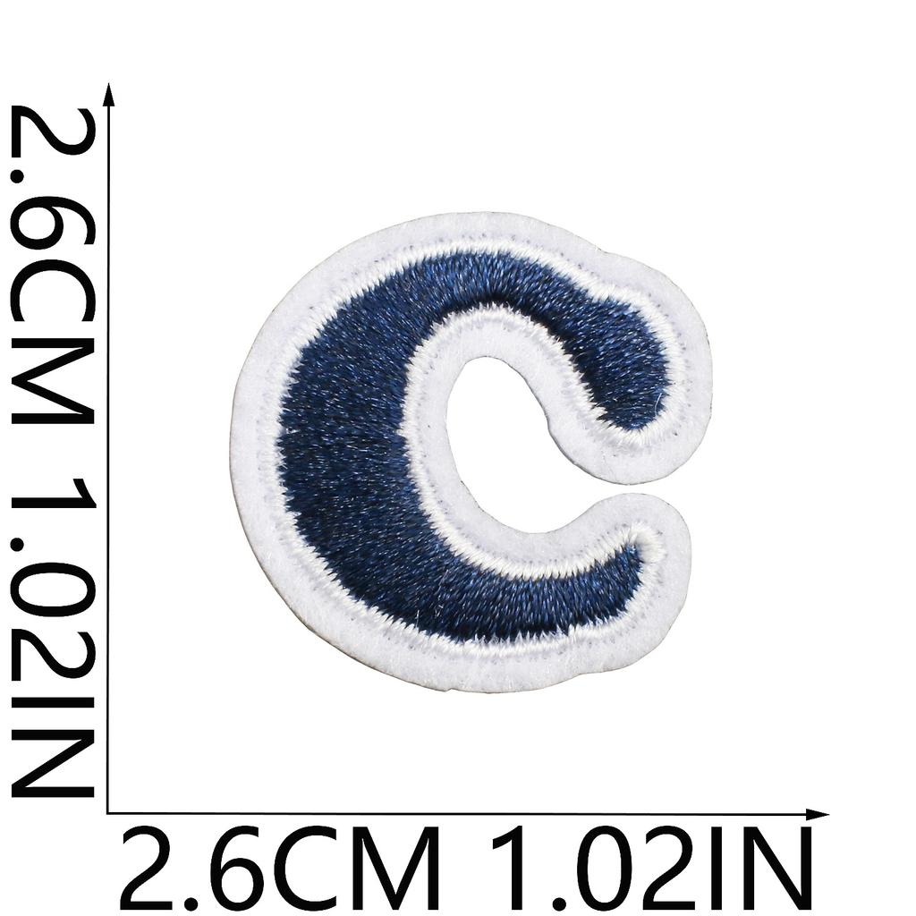 Mini Pegatina de Tela Bordada con Alfabeto Inglés Tamaño Pequeño DIY para Bolso Cambiante Parche Decorativo Pegatina Etiqueta Bordada por Computadora Número
