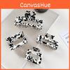 Korean Style Cow Print Hair Claw Set With Beautiful Geometric Design And Handcrafted Quality For Women