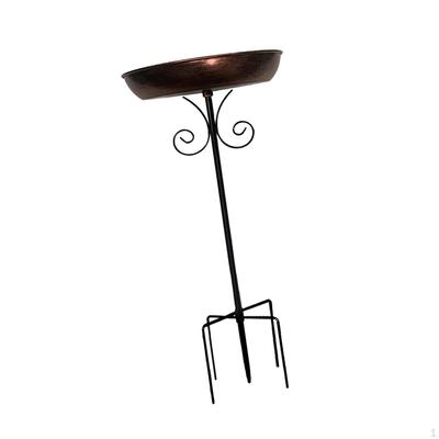 Bird Bath Outdoor Feeder with Stand Easy Installation Metal Standing Garden Birdbath Feeding