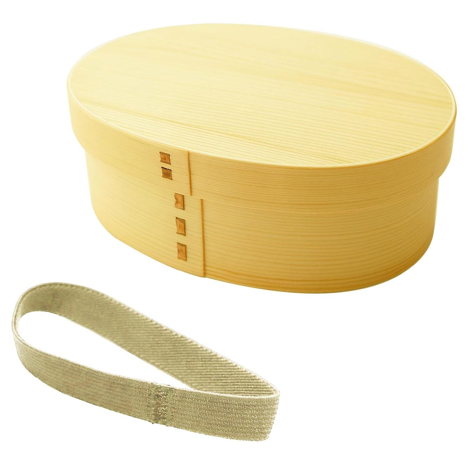 

Osaka Choseido Magewappa Bento with Lunch Beige Band Box, Oval, Dividers, 720cc, Band, Bonus,