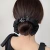 Elegant Satin Rhinestone Scrunchie for Women - Luxurious Hair Tie for Ponytails and Buns