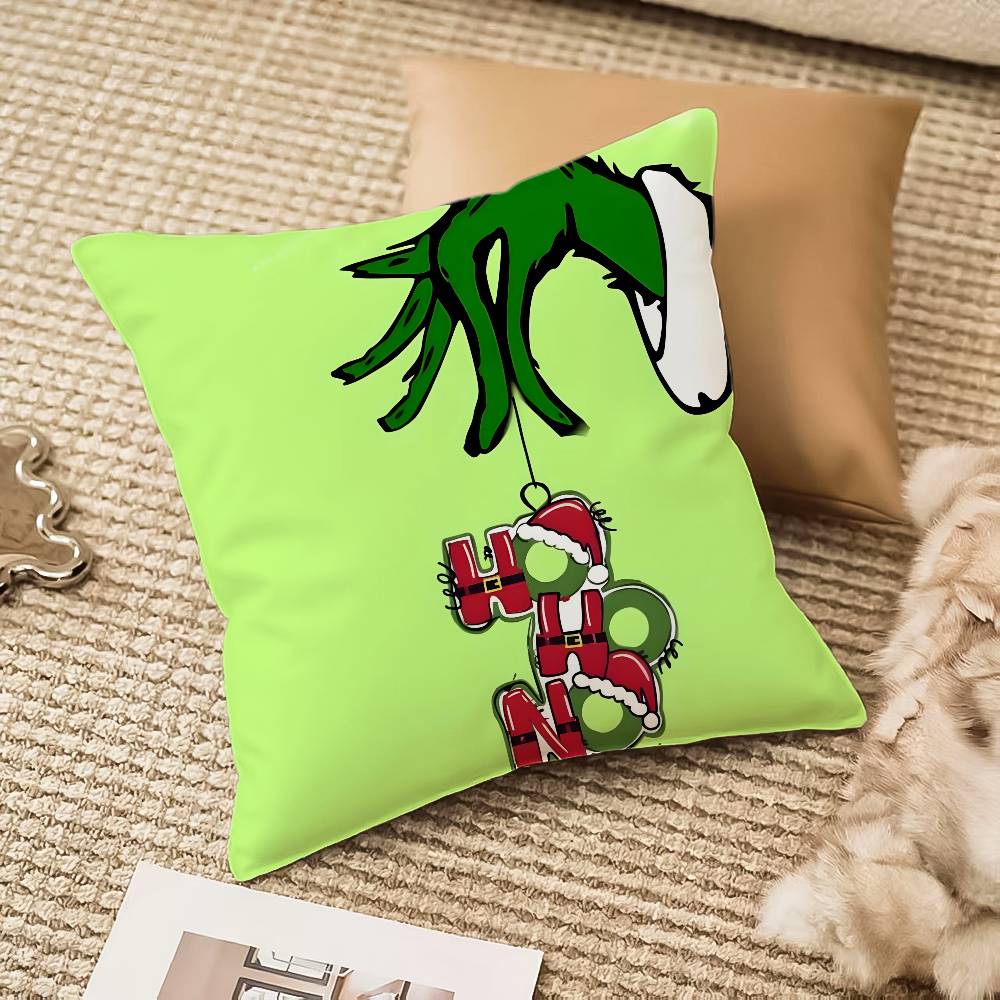 Jul av G-Grinch-M Kuddfodral Silkeslen Kort Plysch Med Osynlig Dragkedja Dammtätt Soffkuddöverdrag