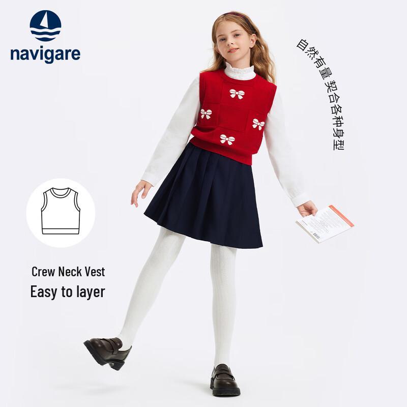 Navigare Girls' Bow-Knot Sweater Vest