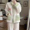 Coral Velvet Pyžamové dámské nové zimní fleece zahuštěný teplý sladký flanel lze nosit i mimo domácí oblek
