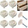 5/10pcs Vintage Rose Cabinet Knobs, Kitchen Minimalist Zinc Alloy White Drawer Pulls for Dressers, Nightstands, Cabinets, Closets with Screws