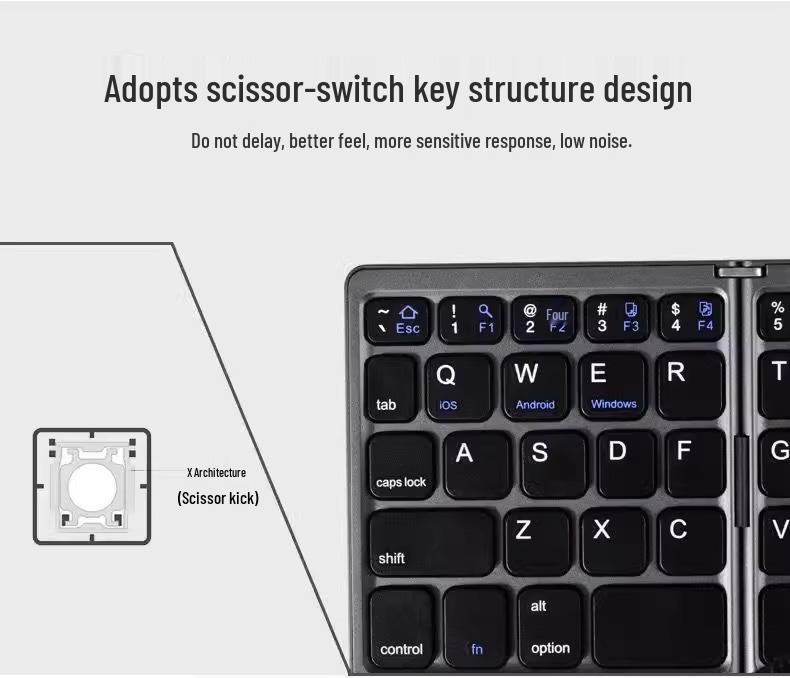 Portable Foldable Bluetooth Keyboard & Mouse Combo with Touchpad for Mobile Devices