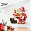 Indoor Outdoor Holiday Ornaments Santa Claus Wall Sticker Waterproof PVC Decal Removable Decorative Window Film Festive Art for Glass Windows