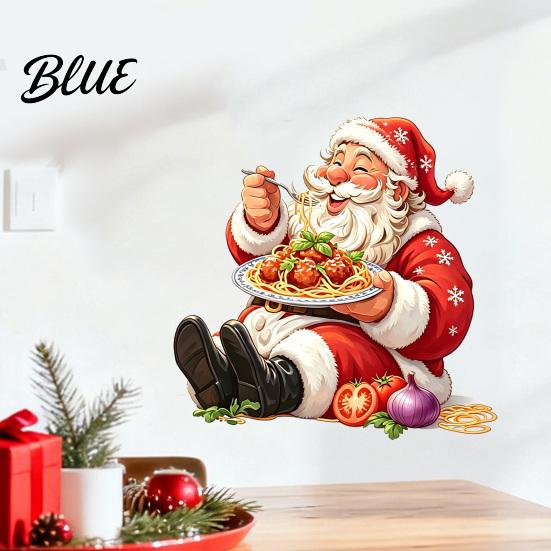Indoor Outdoor Holiday Ornaments Santa Claus Wall Sticker Waterproof PVC Decal Removable Decorative Window Film Festive Art for Glass Windows