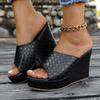 Fashion 2025 Summer Women Peep Toe Wedge Heels Sandals Outdoor Platform Shoes Women Comfortable Anti Slip Beach Sandals Zapatos De Mujer