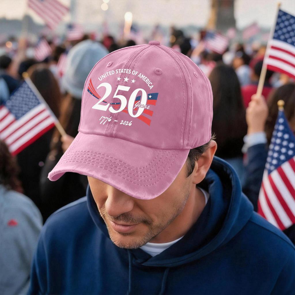 Men's and Women's Matching American 250th Anniversary Anniversary Embroidered Vintage Washed Baseball Cap