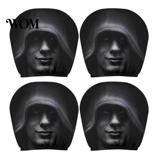 Car Headrest Covers 4 Pcs Halloween Covers, Creepy Ghost Face Seat Scary Styling Upgrades Protector, Universal Auto Decor for SUV Truck, Funny