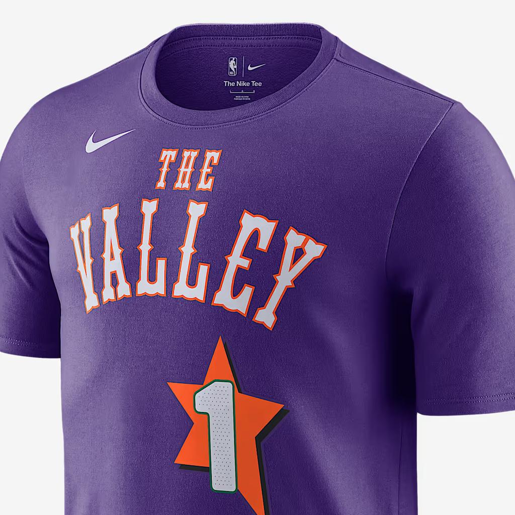 Nike X NBA Devin Booker Phoenix Suns FW24 Essential City Edition Logo Crew Neck Pullover T-Shirt Men T-Shirt Wild-Purple HJ2786-504