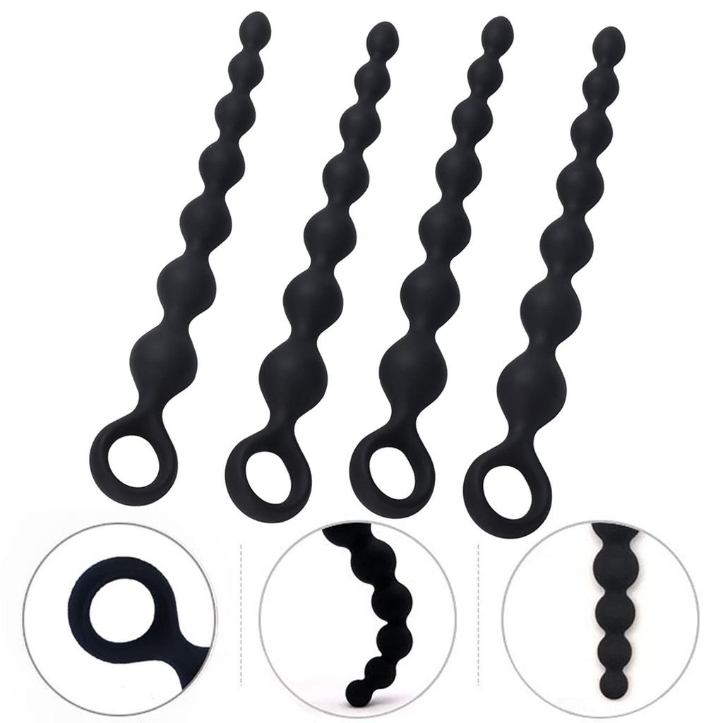 Orirya Anal Anal 7 Anal Adult Sm Black Plug, Beads, Silicone, Pieces, Goods, Goods, Goods, Anal, Beginners, Women,
