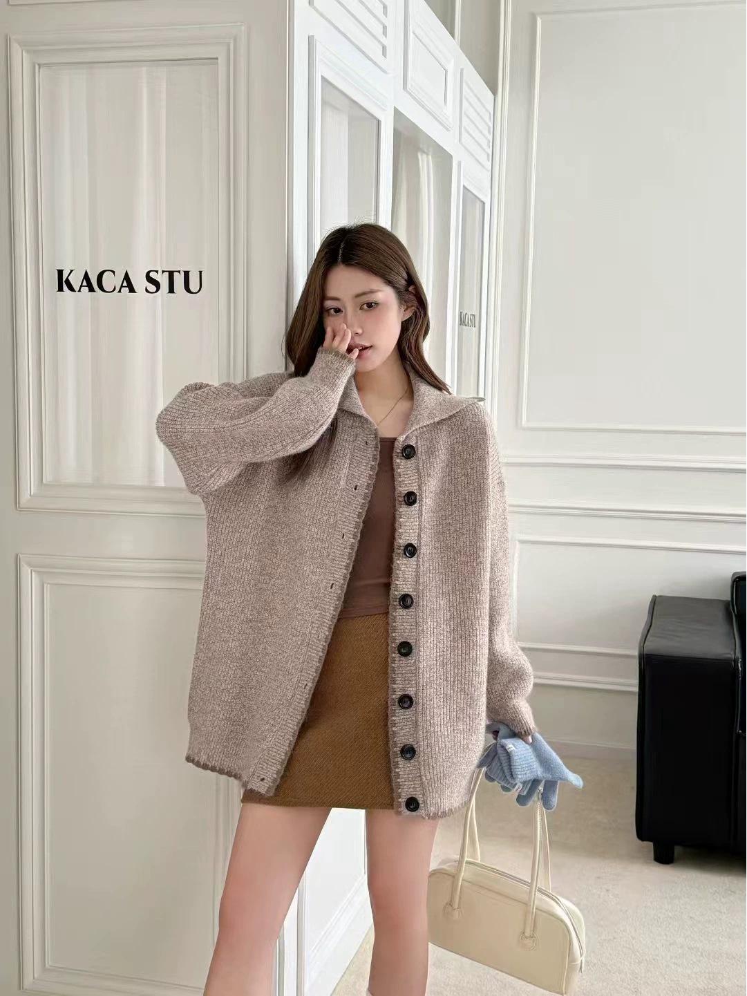

Korean Retro Mid-Length Knitted Cardigan - Women’s Autumn/Winter Casual Loose Sweater One Size верблюд