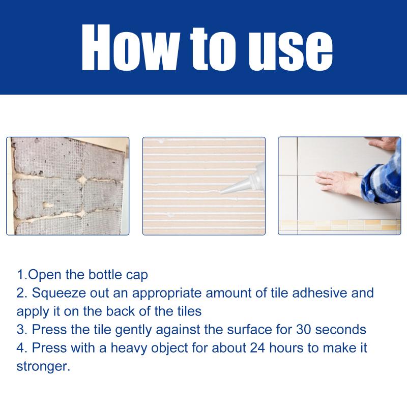 Tile Adhesive Glue Household Wall and Floor Tile Repair Adhesive Fix Hollow and Peeling Tiles Waterproof Back Coating Glue