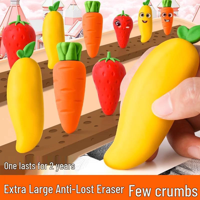 

Large Anti-Lost Dustless Fruit Erasers - Strawberry & Mango Pineapple