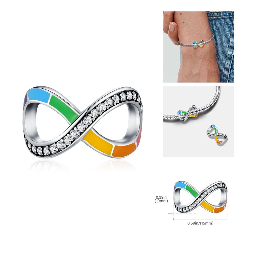 Copper Rainbow Pride Month Charm Pendant Heart Bead Unlimited Fit Original Bracelet For Women Jewelry Gift