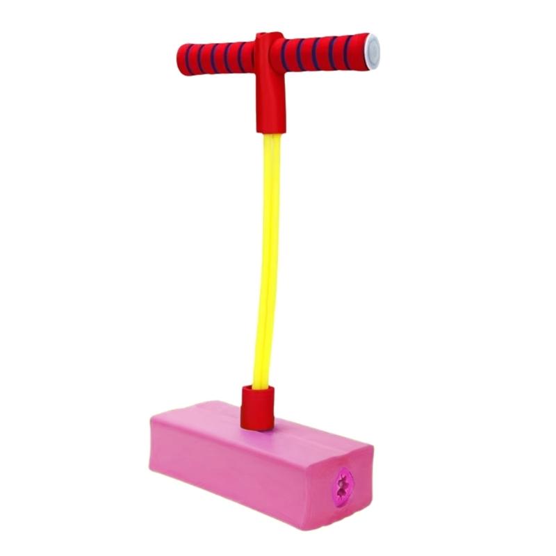 Toddler Friendly Foam Bounce Stick Safe Indoor Outdoor Bouncing Toy with Sound and Glowing Handlebar