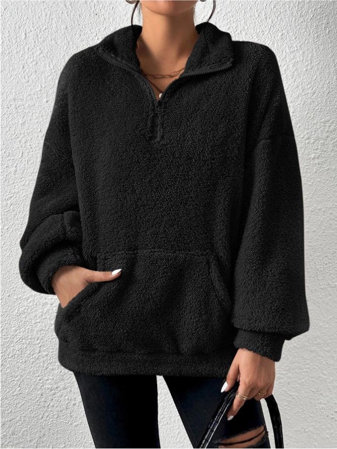 Damen-Sweatshirt mit Stehkragen und Fleece-Futter, Herbst/Winter 2023