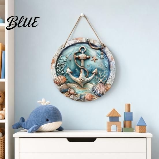 Nautical Wall Art Decorative Hanging Sign Lightweight Wooden Sign with Marine Elements