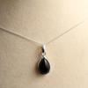 Hänge i svart onyx med kedja 925 sterling silver handgjorda smycken