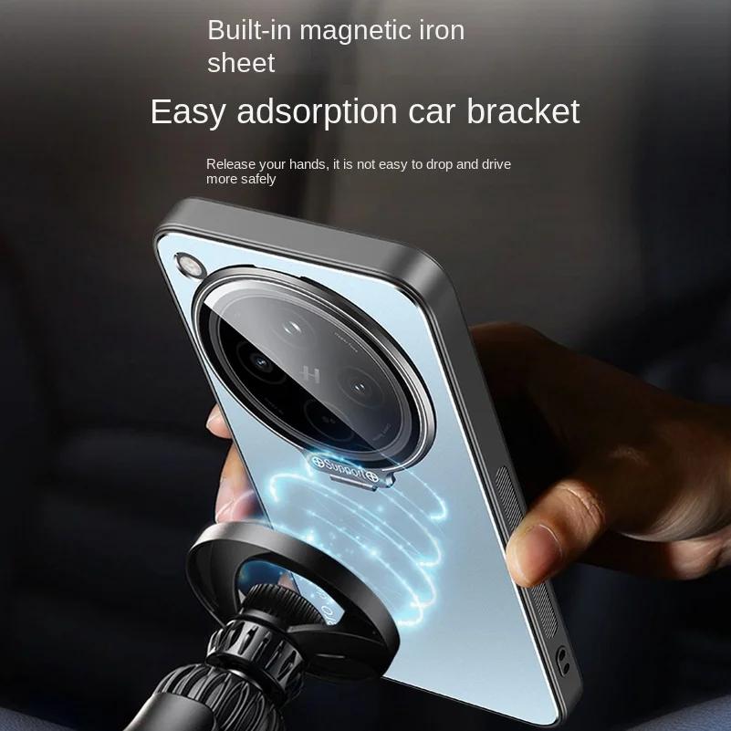 Metal Lens Camera Holder Cover for OPPO Find X8 Pro X 8 X7 Ultra X6 Pro Ultra-thin Matte Protect Invisible Kickstand Case for FindX8Pro