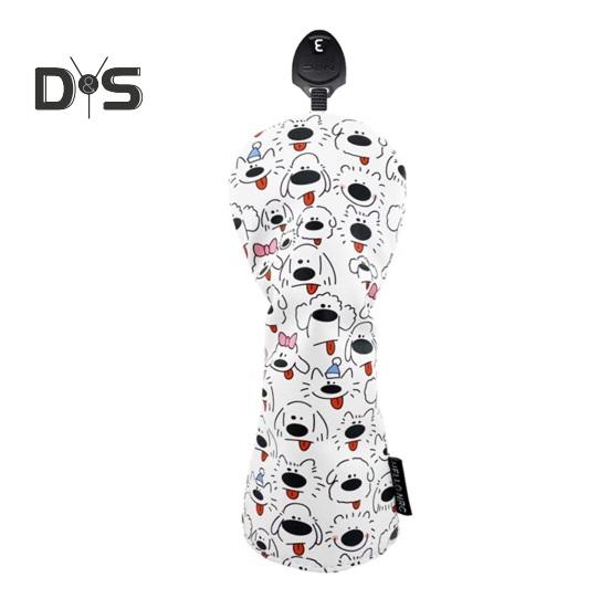 Golf Club Cover for Drivers Fairway Woods Hybrids Mallet Putter Headcover Cartoon Puppy Design Golf Club Protector