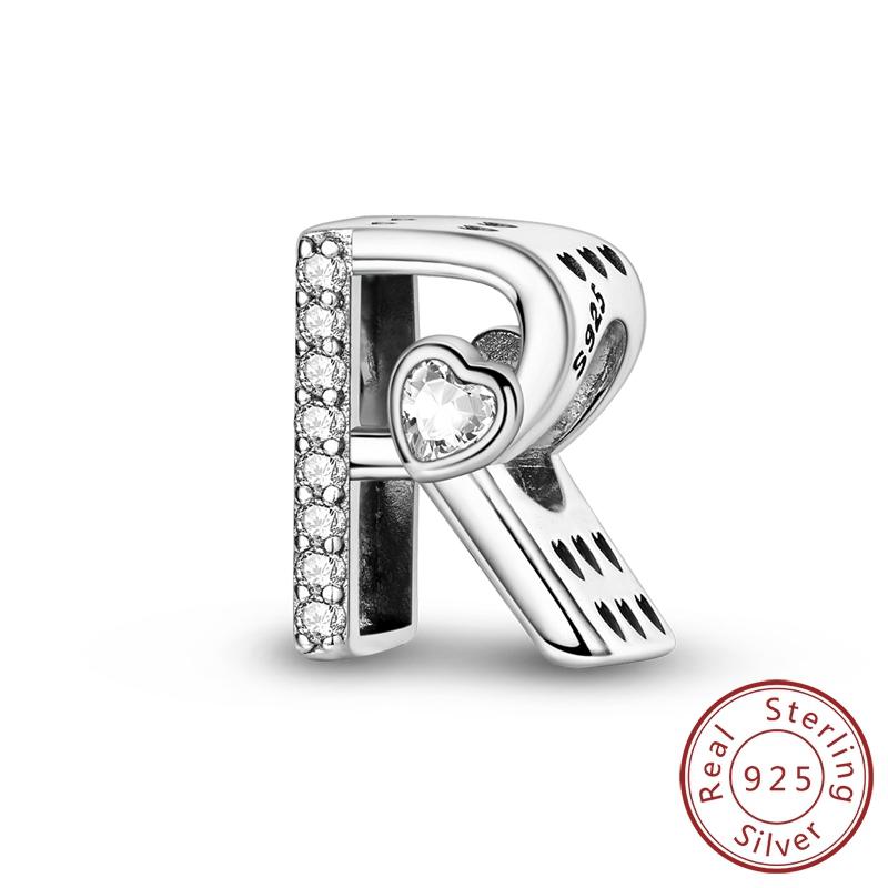 Letter Series 100% Copper Alphabet A-Z Charms Name Beads Fit Original Bracelets Bangle Necklace Diy Jewelry Gift