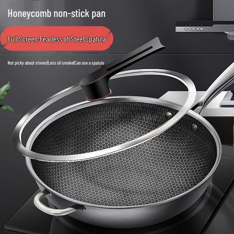 32CM 304 Stainless Steel Wok