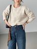 Blue Korean-Style Hollow-Out Round Neck Sweater - Women's Loose, Versatile Knitwear Y1293 for a Bright, Effortless Look