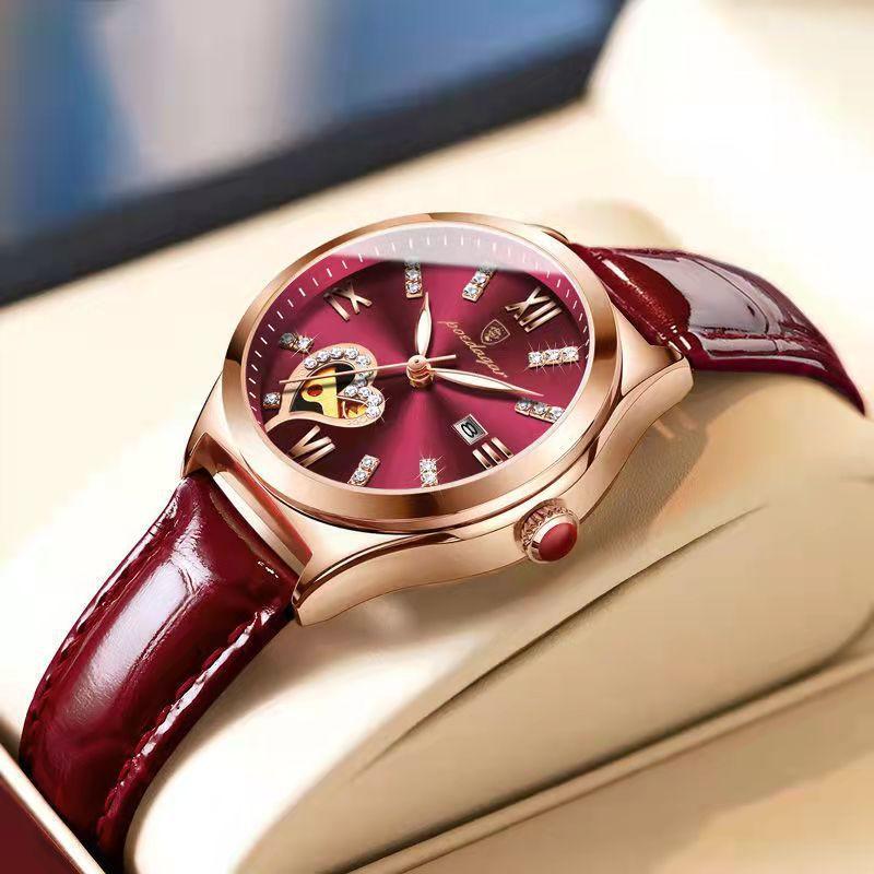 Certified Diamond-Encrusted Calendar Waterproof Luminous Women'S Watch Student Fashion Trend Durable