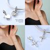 Copper Charms Infinite Lucky Four-Leaf Crop Fixed Clip Beads Pendant Fit Original Bracelet Diy Jewelry For Women
