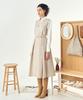 Pelimela Twill A-Line Belted Skirt Set (Beige)