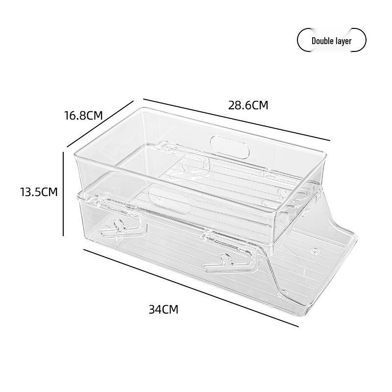 Double-Layer Rolling Beverage Storage Organizer for Fridge