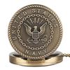 Vintage Bronze Navy Quartz Pocke with Necklace Chain Cool Pendant Clock Commemorative Collection Gift for Men Male Kids Watches