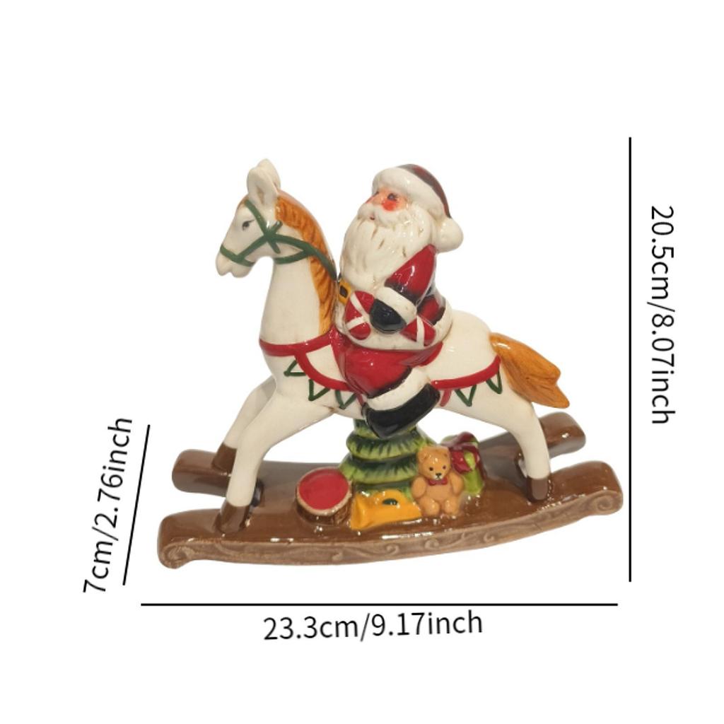 Christmas Decoration Rocking Horse Ornament Crafts Figure Creative Horse Statue