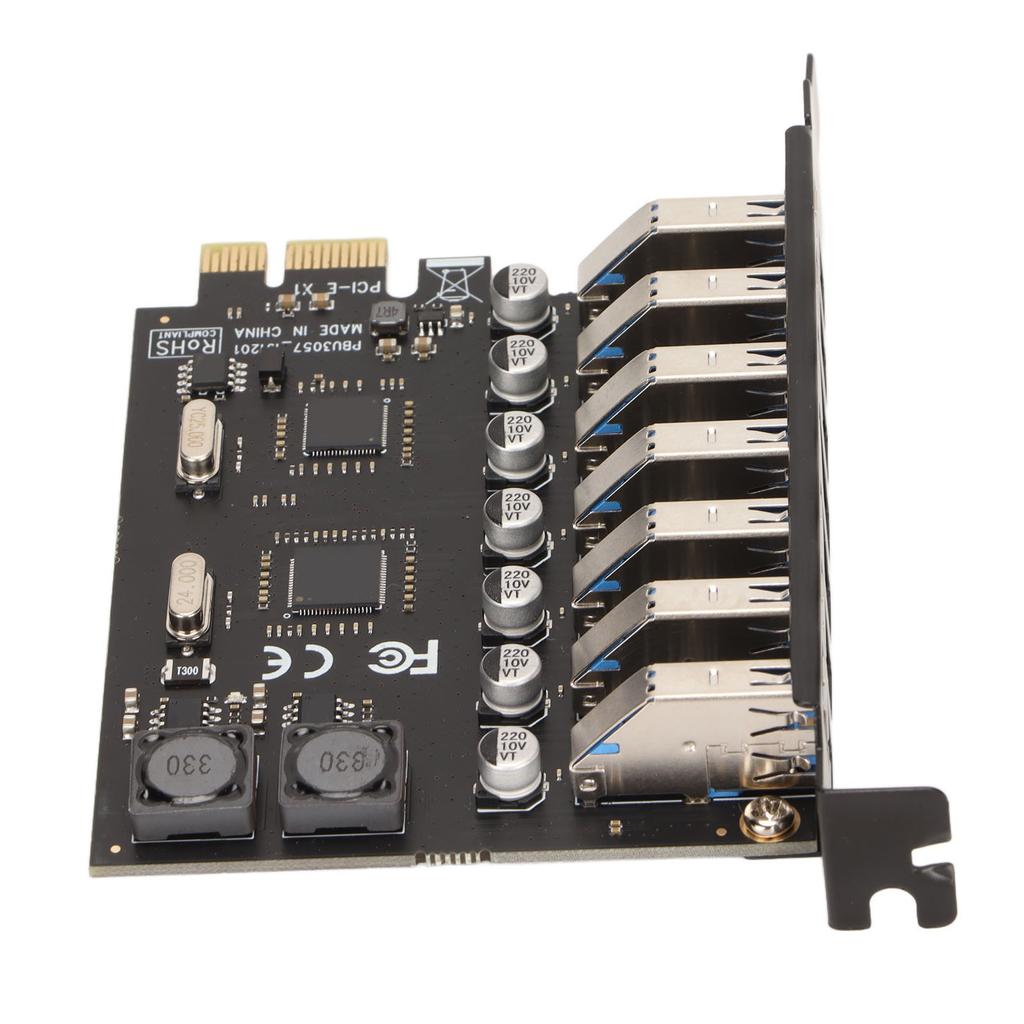Adapter Card PCIE To USB 3.0 7 Ports 5Gbps Fast Transmission Speed USB Module Expansion Card 5V