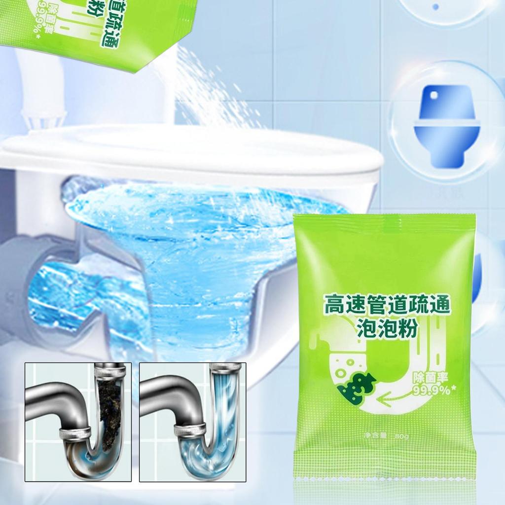 Pipeline Dredging Agent Drain Clog Cleaner Dredging Powder 80g Toilet Kitchen Grease Hair Removal Solution For RV Bathroom