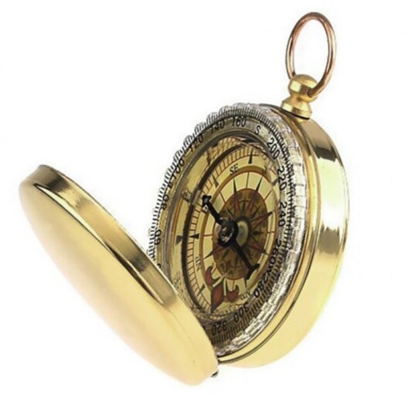 Compasses Deluxe Outdoor Compass Keychain For Hiking Camping Gold