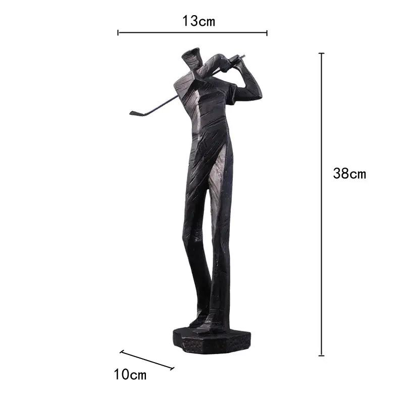 Home Decor Statues Golf Sports Figures Abstract Human Body Sculpture  Play Golf Resin Decorative Figurines Desktop decor Statues