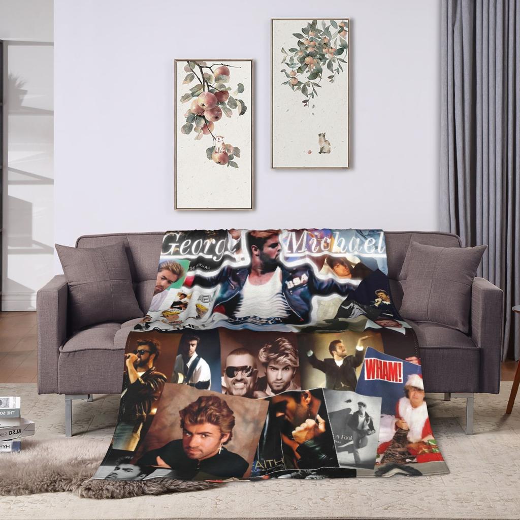 George Michael Music Blanket  Travel Office Flannel Throw Blanket For Living Room Soft Warm Design Quality Bedspread