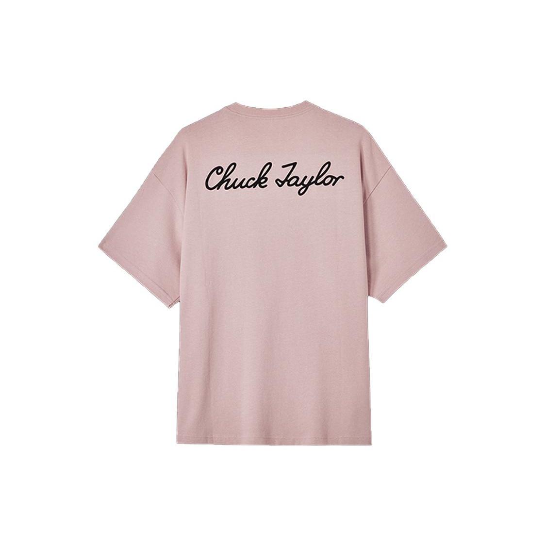 Converse Chuck Taylor Sneaker Patch Crew Neck T-Shirt Asia Sizing Pink Men s 10023850-A01 M