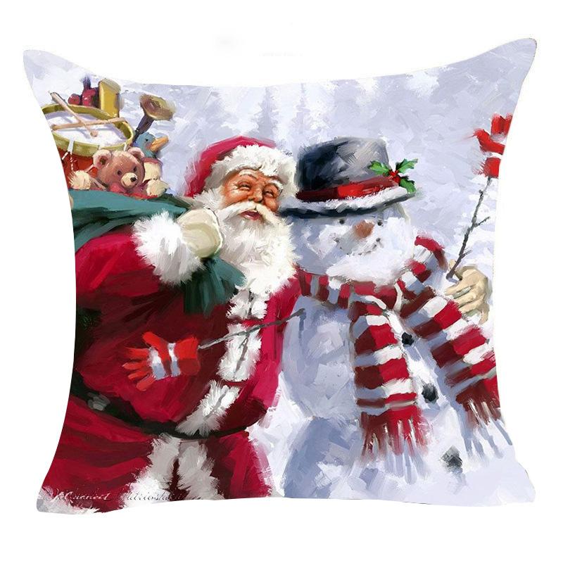 Santa Claus Pillow Cover Holiday Home Sofa Cushion Cushion Cover