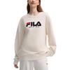 Men's Sweatshirt FILA ORIGINALE Crew Neck Pullover Loose Fit Fleece Lined Sweatshirt Unisex Steam White