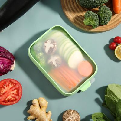 Lebensmittel Obst Gemüse Behälter Frische 2 Stücke Silikon Criper Box Mikrowellengeeignet Wiederverwendbare Box