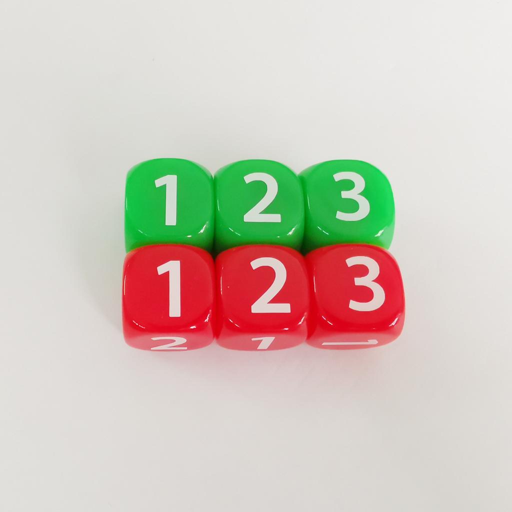 10Pieces Number 1 2 3 123 D6 14Mm Acrylic Dice 6-Sides Dices For Board Game Cubes 6 Colors Learning Game Accessories